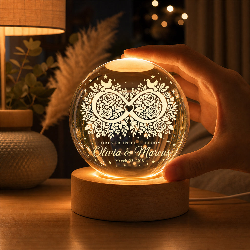 Personalized Infinite Bloom Crystal Ball Lamp