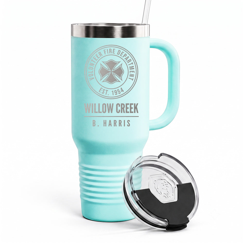 Custom Volunteer Fire Department Engraved Tumbler 40oz
