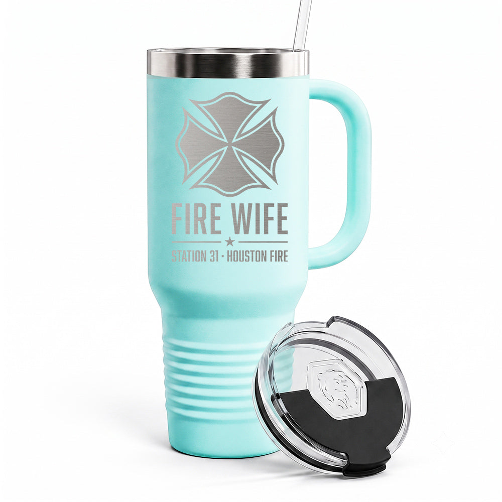 Custom Fire Family Engraved Tumbler 40oz