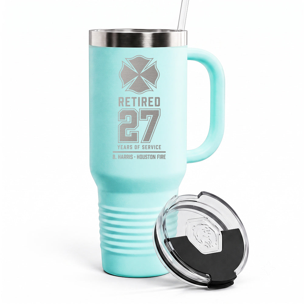 Custom Firefighter Retirement Engraved Tumbler 40oz