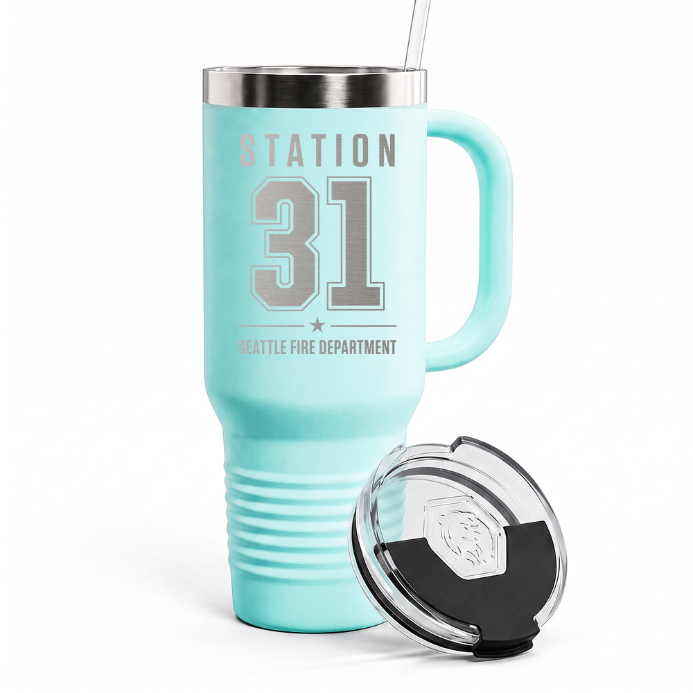 Custom Station Number Engraved Tumbler 40oz