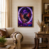 Black Horse Purple Roses Enchanted Night Poster Print