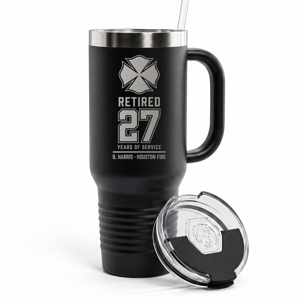 Custom Firefighter Retirement Engraved Tumbler 40oz