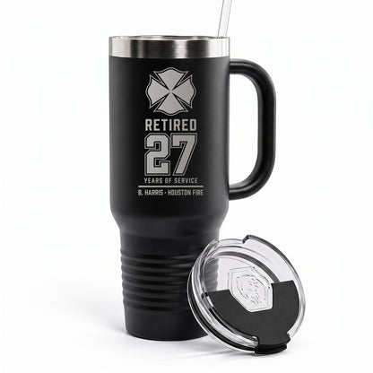 Custom Firefighter Retirement Engraved Tumbler 40oz