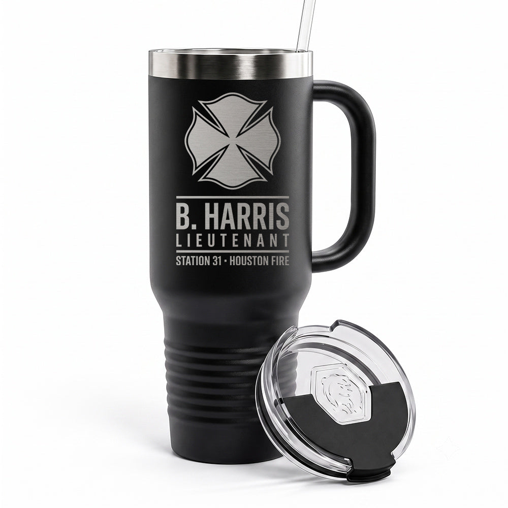 Custom Rank & Name Engraved Tumbler 40oz