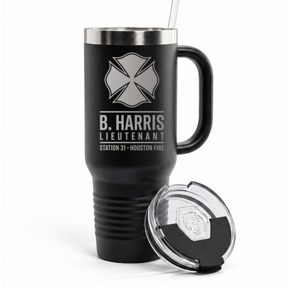 Custom Rank & Name Engraved Tumbler 40oz