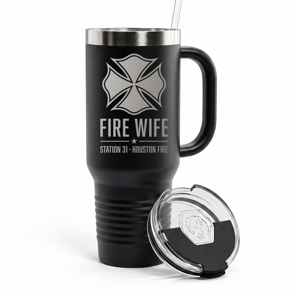 Custom Fire Family Engraved Tumbler 40oz