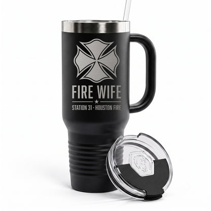 Custom Fire Family Engraved Tumbler 40oz