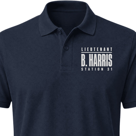 Custom Rank & Name Embroidered Polo