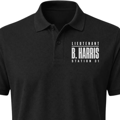 Custom Rank & Name Embroidered Polo