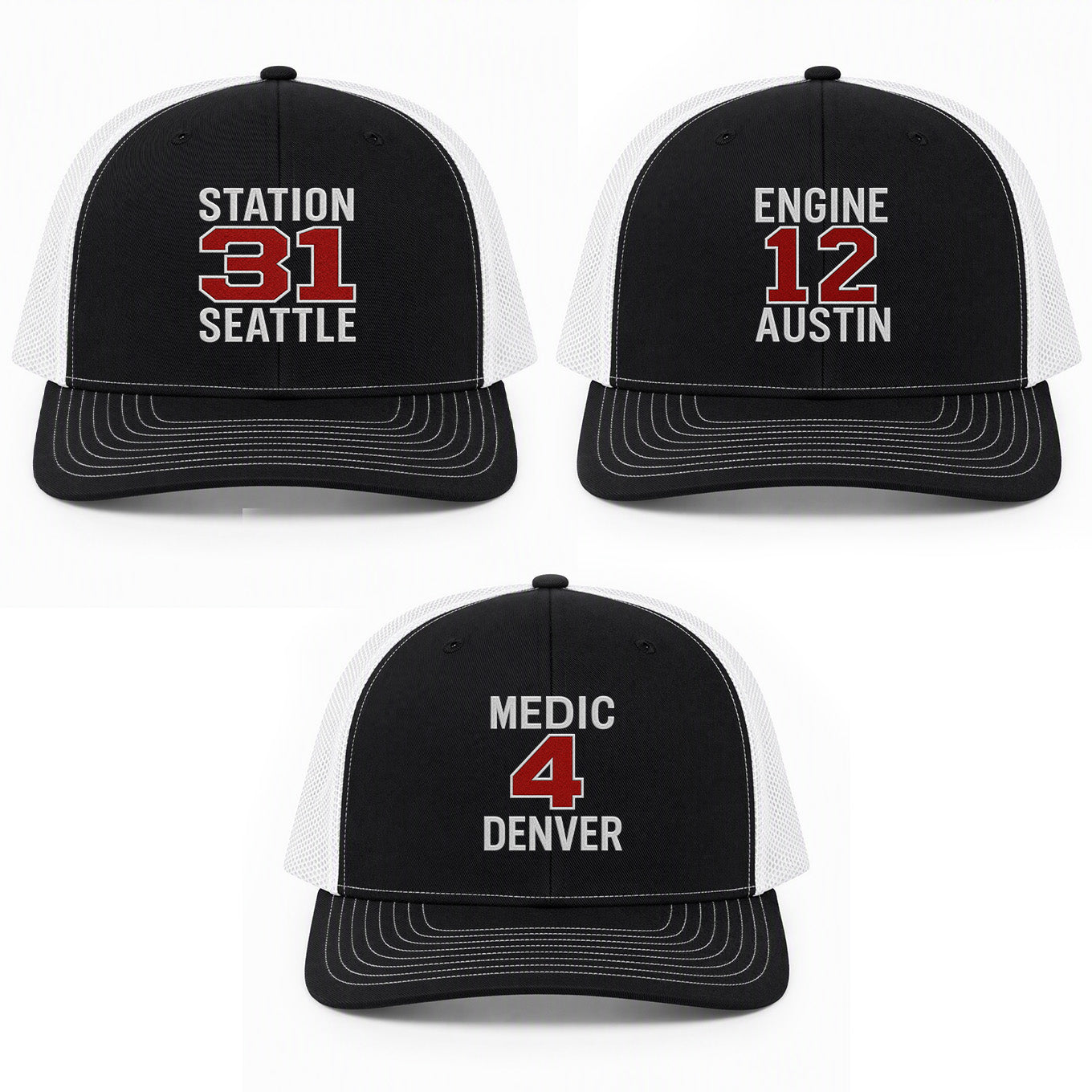 Custom Station Number Richardson 112 Trucker Cap - Embroidered