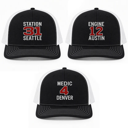 Custom Station Number Richardson 112 Trucker Cap - Embroidered