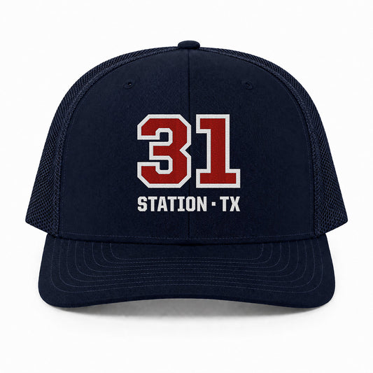 Custom Big Number Richardson 112 Trucker Cap - Embroidered