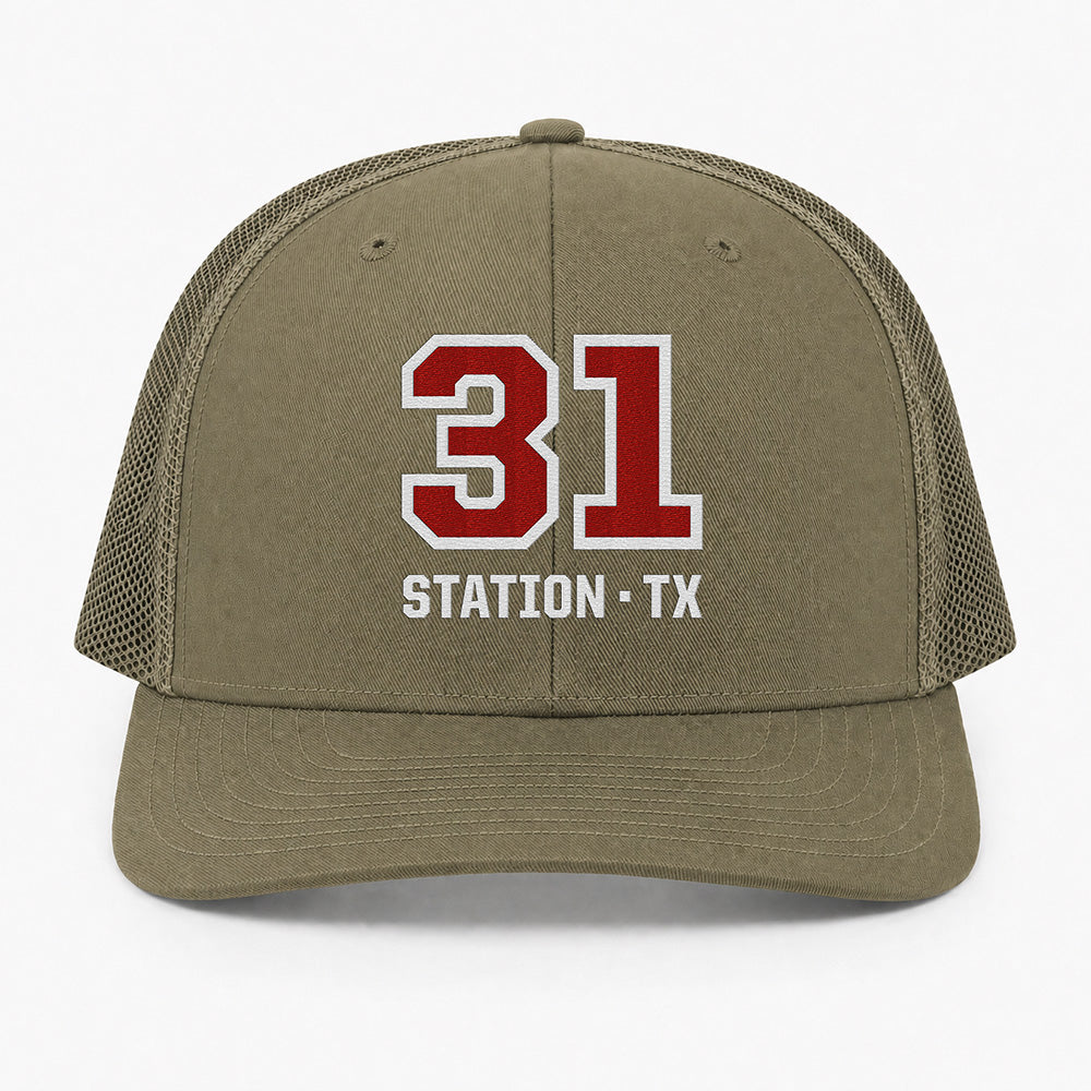 Custom Big Number Richardson 112 Trucker Cap - Embroidered