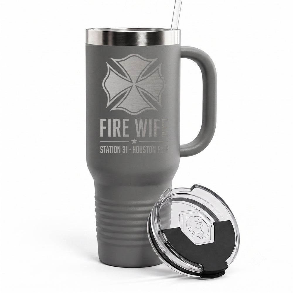 Custom Fire Family Engraved Tumbler 40oz