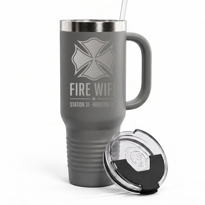 Custom Fire Family Engraved Tumbler 40oz
