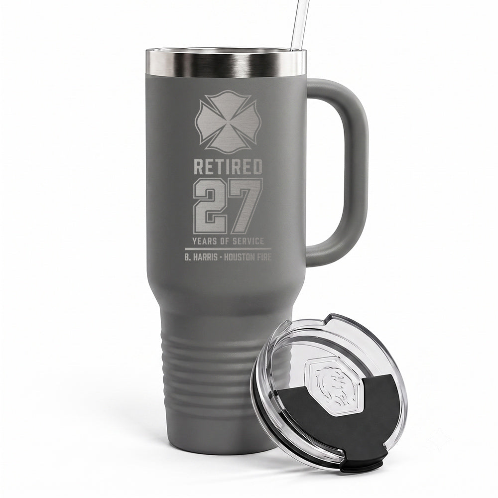 Custom Firefighter Retirement Engraved Tumbler 40oz