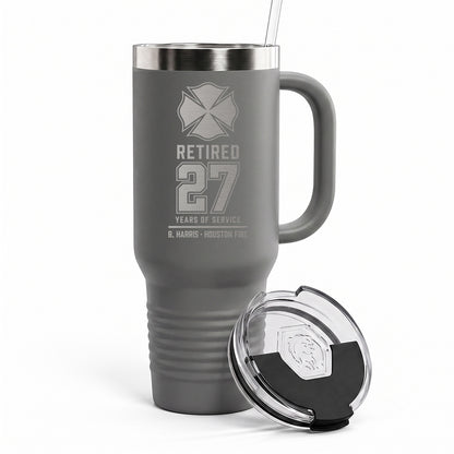 Custom Firefighter Retirement Engraved Tumbler 40oz
