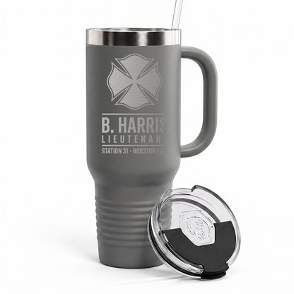 Custom Rank & Name Engraved Tumbler 40oz