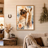Girl and Horse Watercolor Floral Poster Print