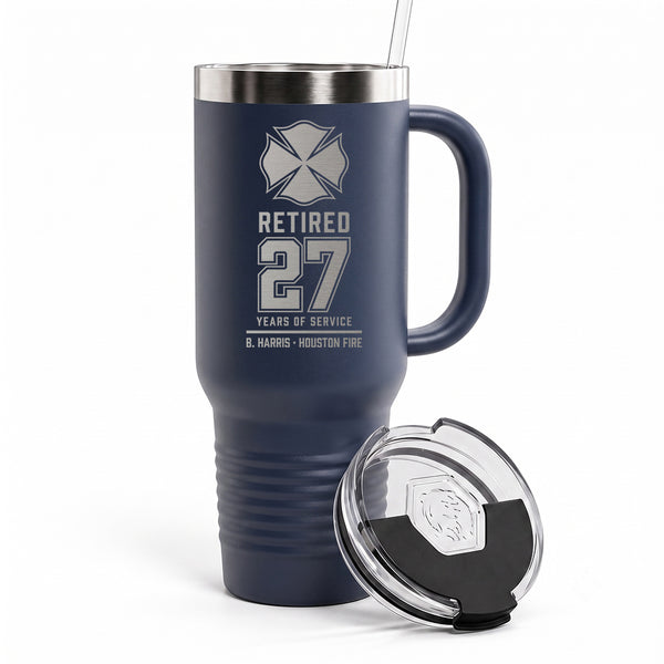 Custom Firefighter Retirement Engraved Tumbler 40oz
