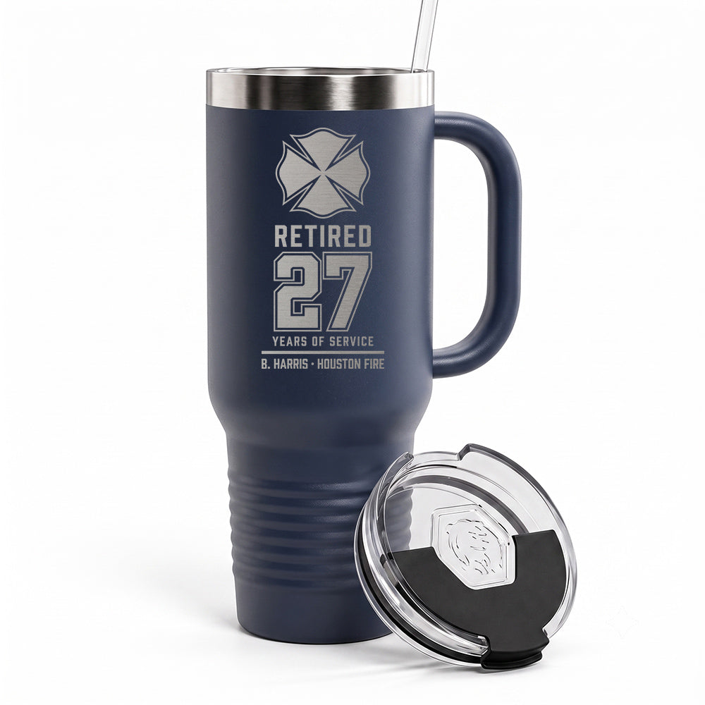 Custom Firefighter Retirement Engraved Tumbler 40oz