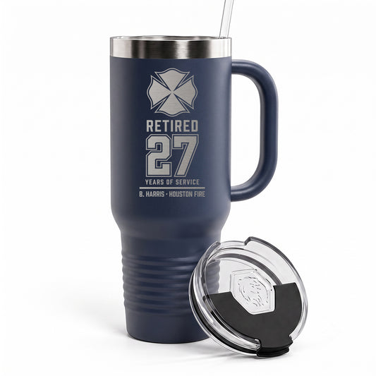 Custom Firefighter Retirement Engraved Tumbler 40oz