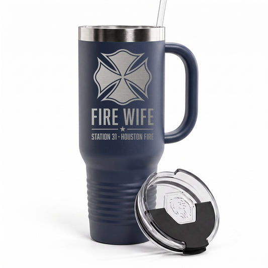 Custom Fire Family Engraved Tumbler 40oz