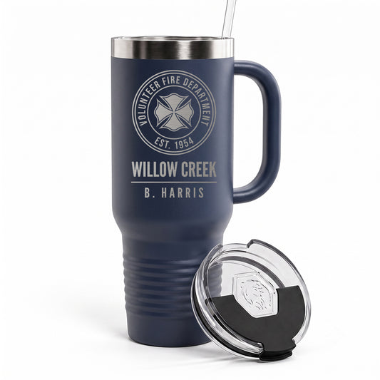 Custom Volunteer Fire Department Engraved Tumbler 40oz