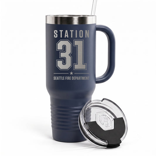 Custom Station Number Engraved Tumbler 40oz