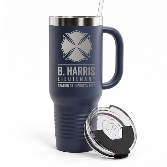 Custom Rank & Name Engraved Tumbler 40oz