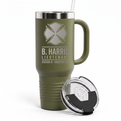 Custom Rank & Name Engraved Tumbler 40oz