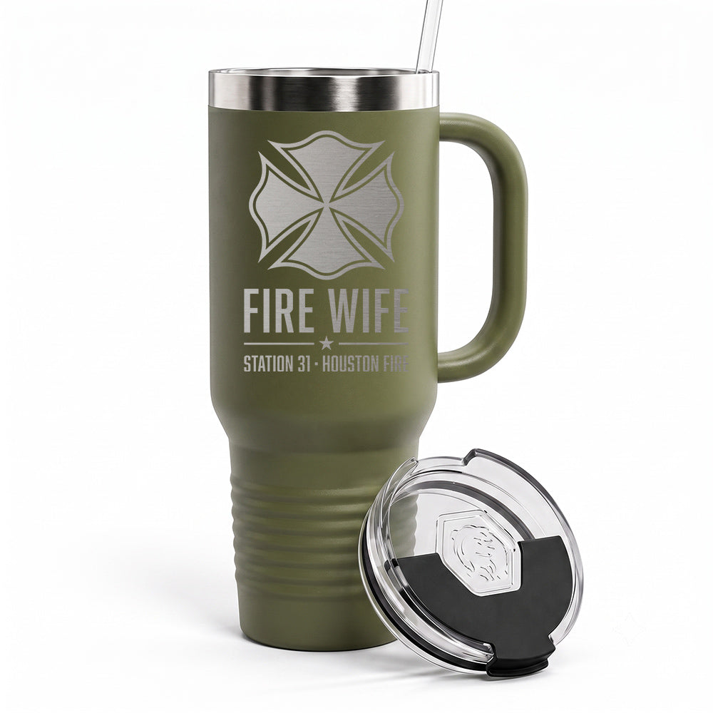 Custom Fire Family Engraved Tumbler 40oz
