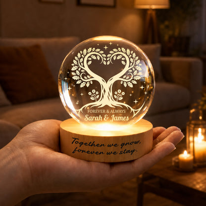 Personalized Heart Tree Crystal Ball Lamp