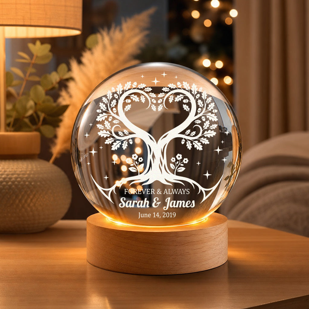 Personalized Heart Tree Crystal Ball Lamp