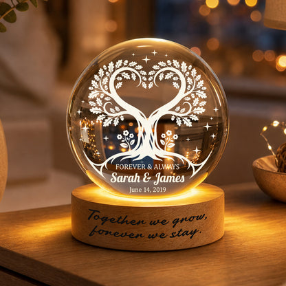 Personalized Heart Tree Crystal Ball Lamp