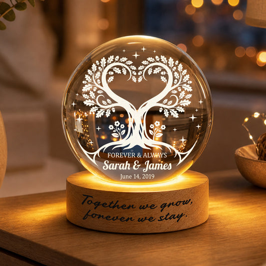 Personalized Heart Tree Crystal Ball Lamp