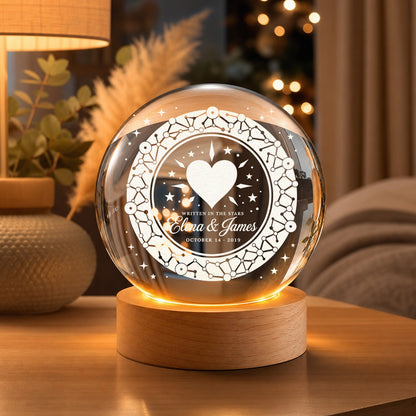 Personalized Constellation of Us Crystal Ball Lamp