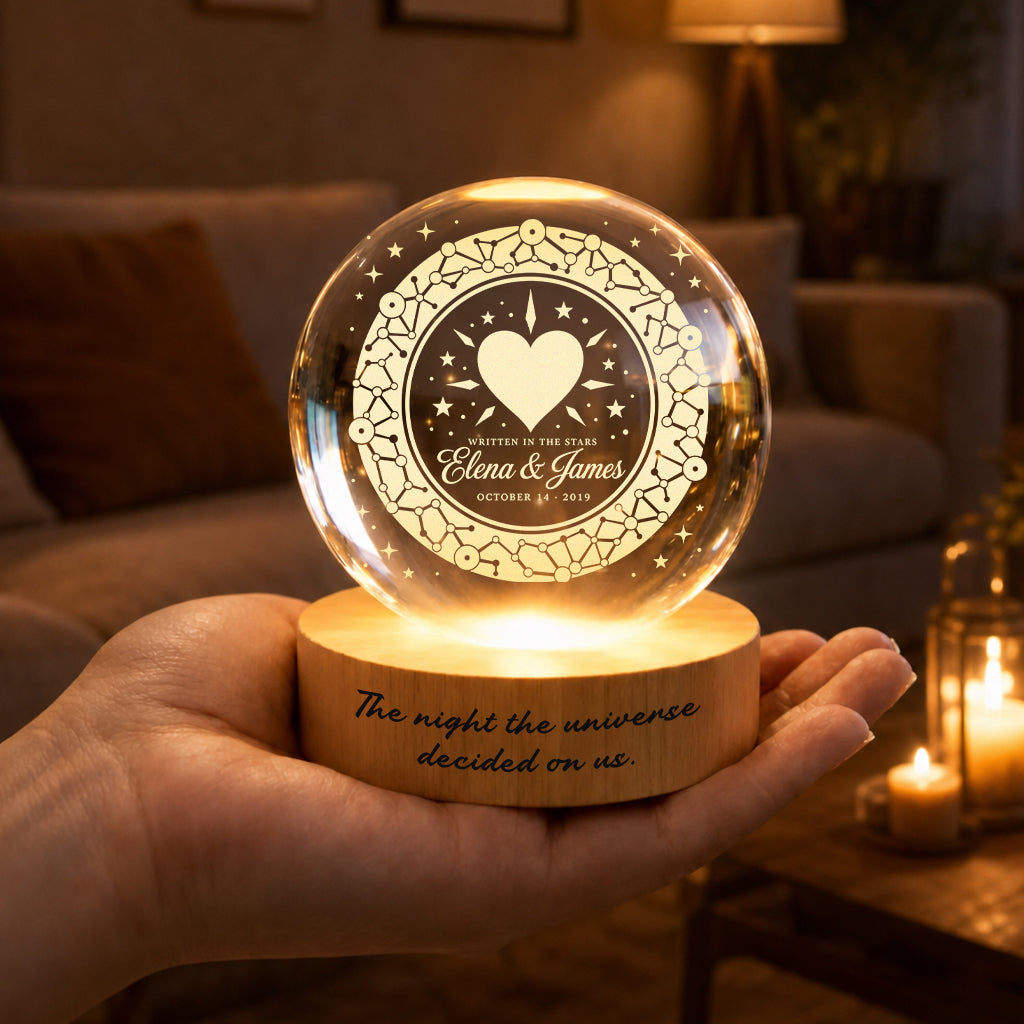 Personalized Constellation of Us Crystal Ball Lamp