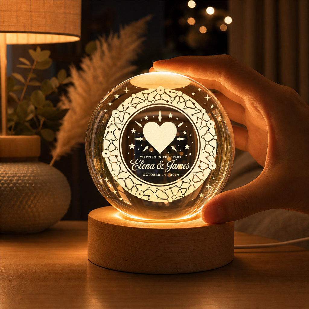 Personalized Constellation of Us Crystal Ball Lamp