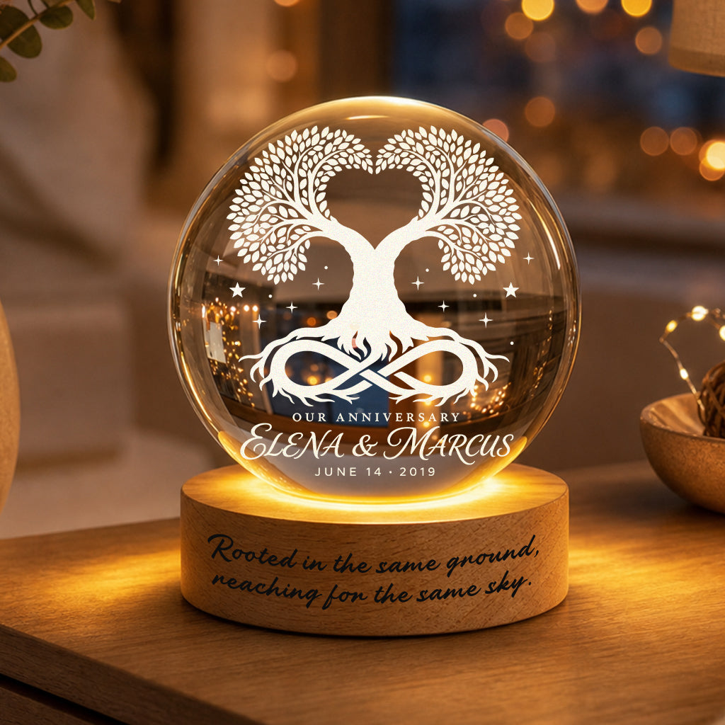 Personalized Heart Tree Crystal Ball Lamp