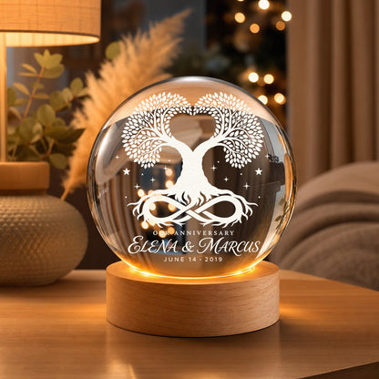 Personalized Heart Tree Crystal Ball Lamp