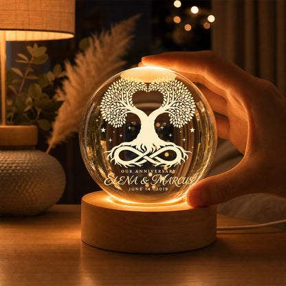 Personalized Heart Tree Crystal Ball Lamp