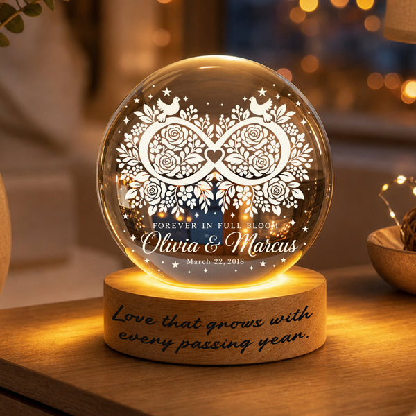 Personalized Infinite Bloom Crystal Ball Lamp