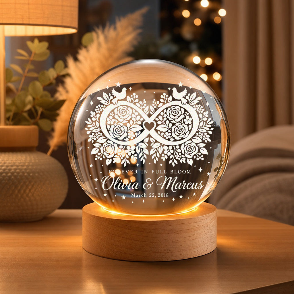 Personalized Infinite Bloom Crystal Ball Lamp