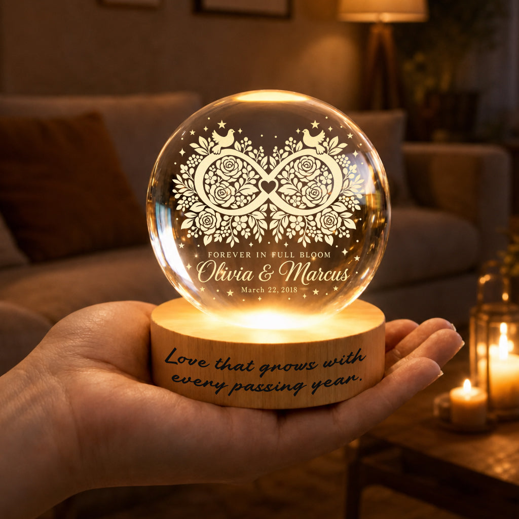 Personalized Infinite Bloom Crystal Ball Lamp