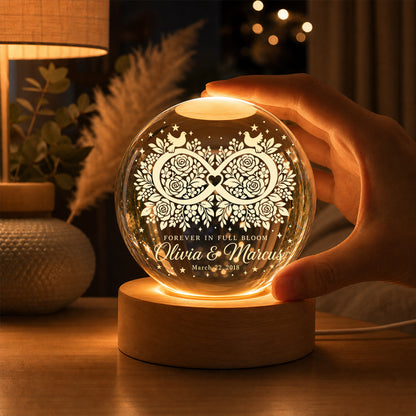 Personalized Infinite Bloom Crystal Ball Lamp