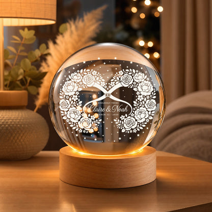 Personalized Infinity Bloom Crystal Ball Lamp