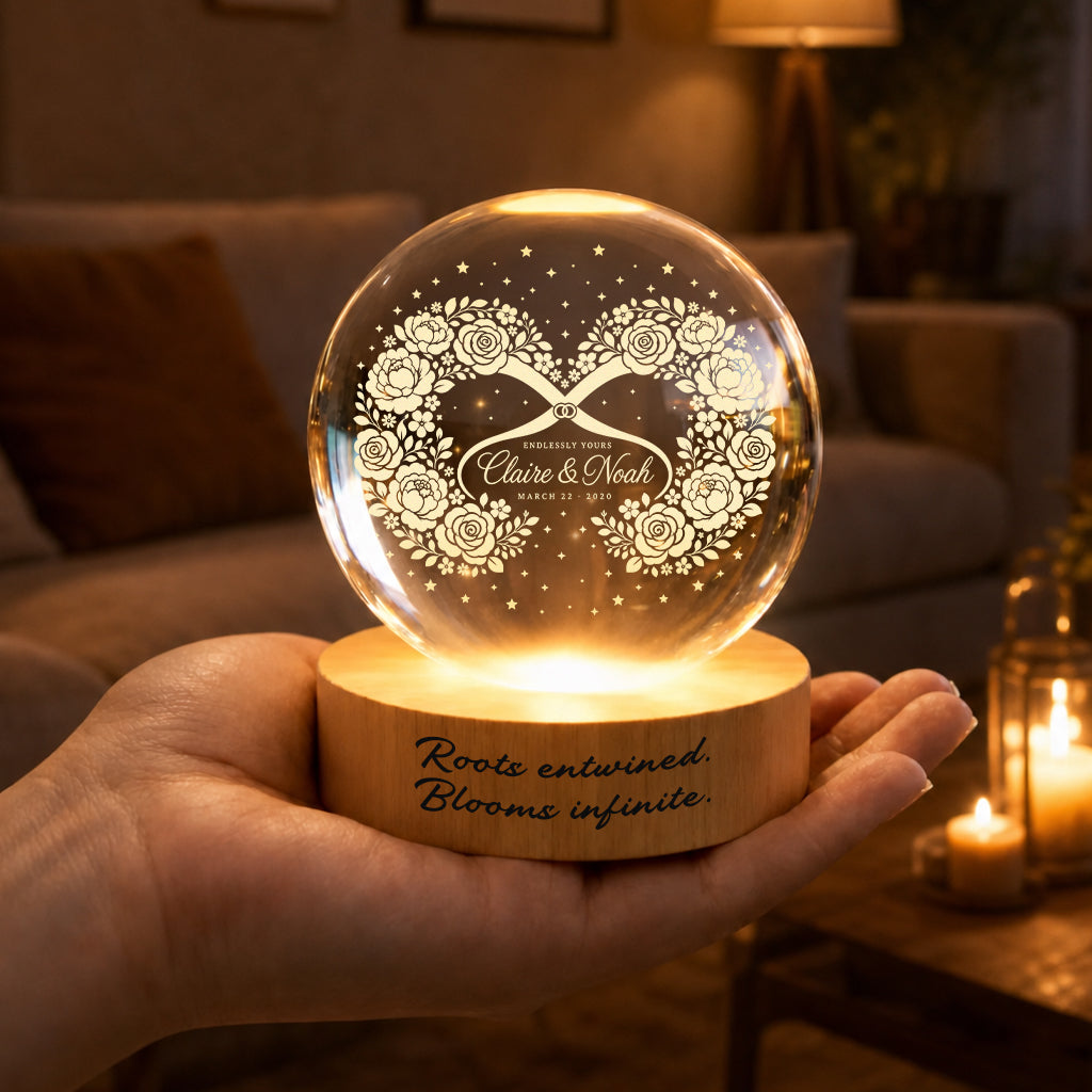 Personalized Infinity Bloom Crystal Ball Lamp