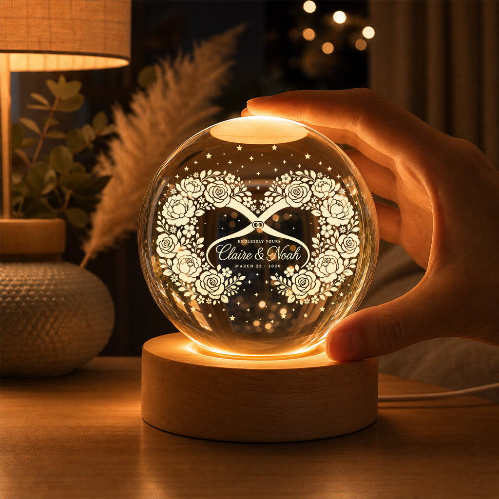 Personalized Infinity Bloom Crystal Ball Lamp